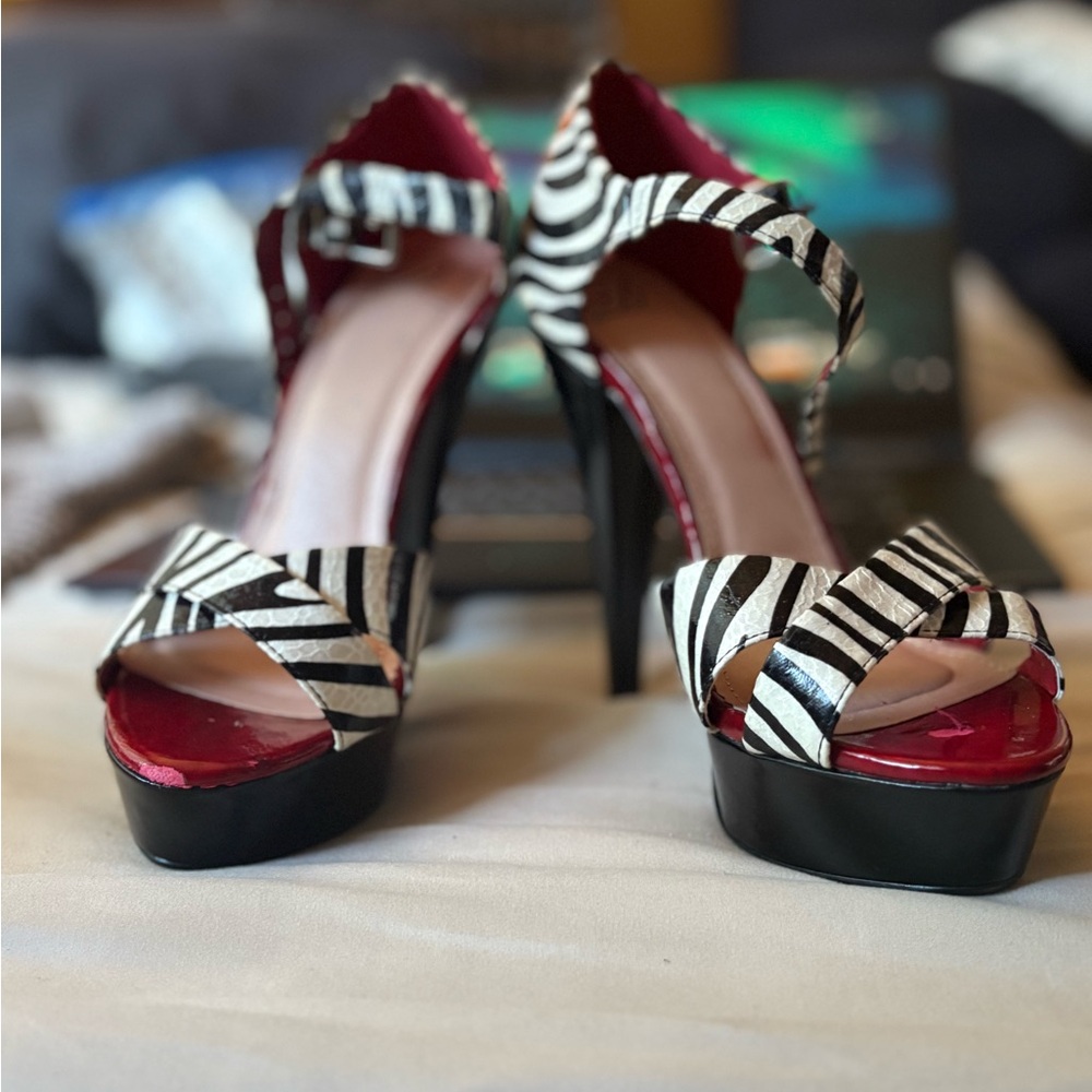 Elegant Zebra Print High Heels